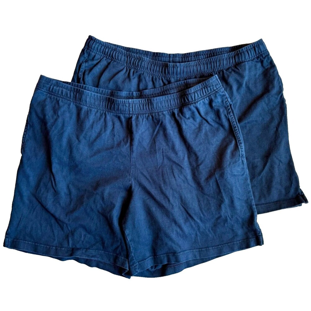 Men's Lands End Black XXL Jersey Knit Shorts Activewear Running Outdoor